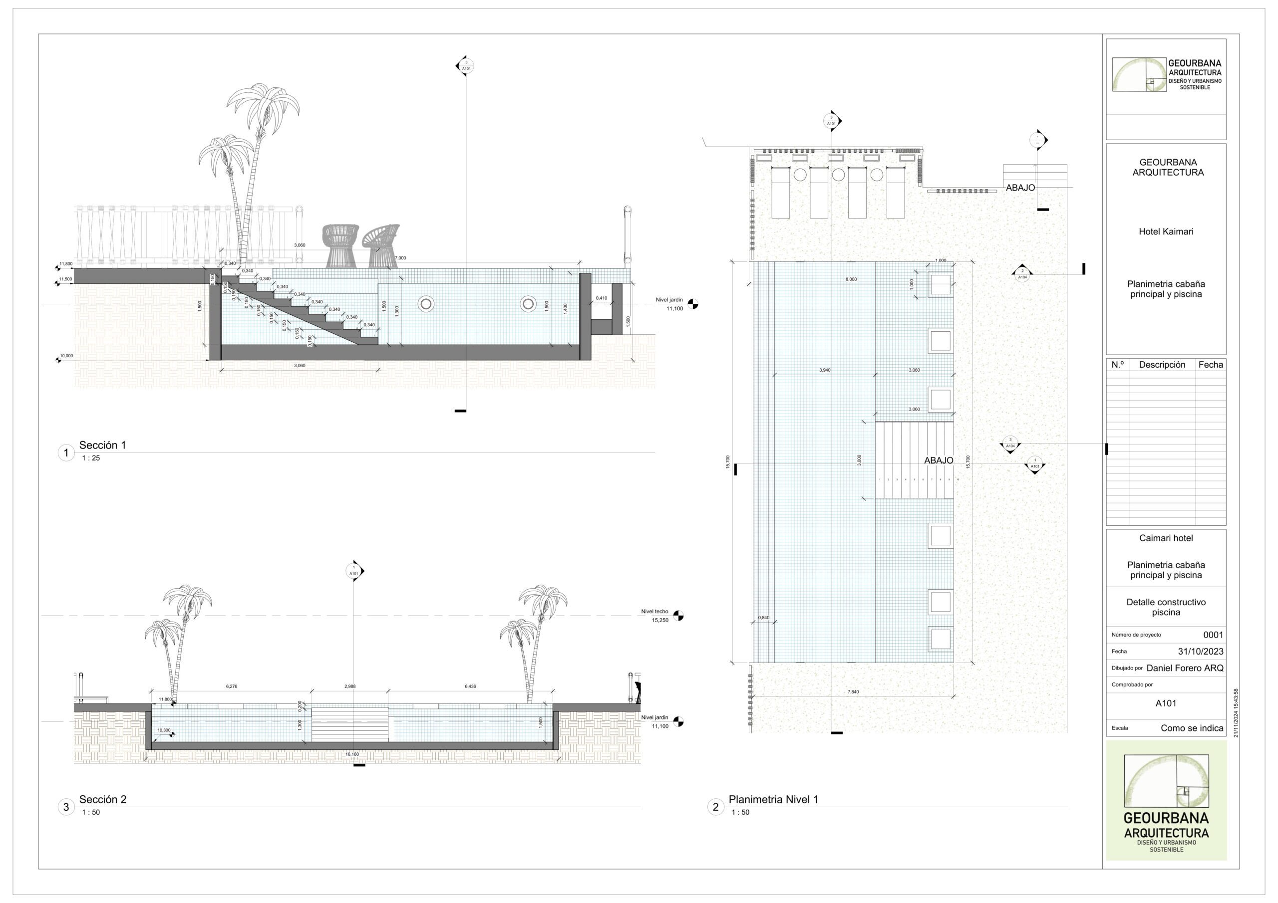 Detalle constructivo piscina