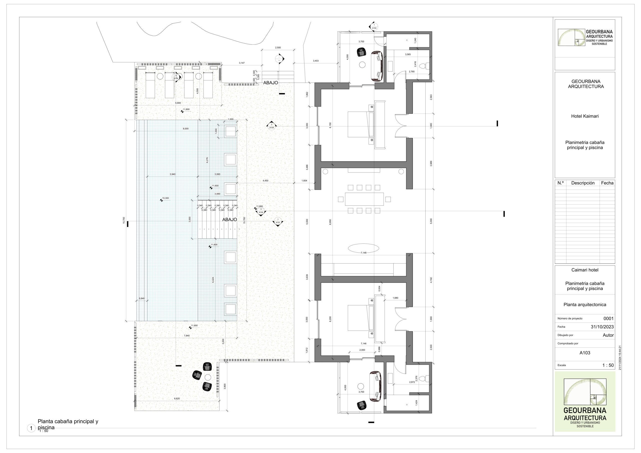 Planta arquitectonica cabaña principal
